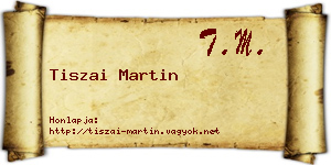 Tiszai Martin névjegykártya